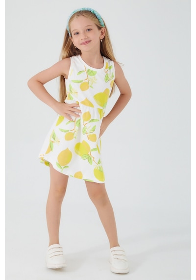 Rolypoly Lemon Branch Krem Kız Çocuk Elbise Krem