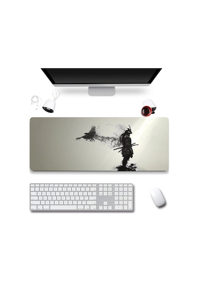 Sonictouch Ultragrand Kuzgun Ve Samuray Dikişsiz Xxl Gaming Oyuncu Masaüstü Siyah Beyaz Klavye Mouse Mousepad
