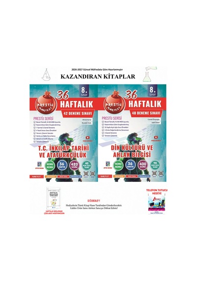 Nartest 8. Sınıf İnkılap Din Haftalık Deneme 2 Kitap Seti