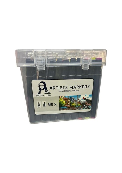 Mona Lisa Artists Çift Uçlu Marker 60 Renk Siyah