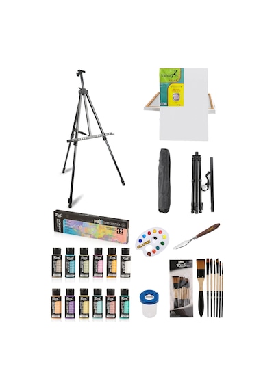 Mastermix Akrilik Boya 12'li Pastel Renkler 60 CC-50X70 Tuval Seti