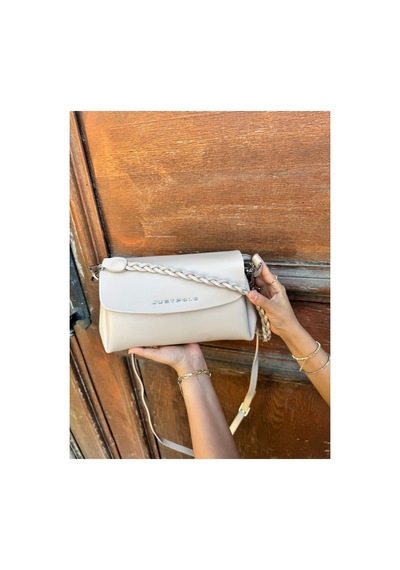 Just Polo Kadın Yeni Sezon Örgü Detaylı Ayarlanabilir Askılı Lüks El Ve Omuz Çantası Ebat : 26 X 14 Cm Vizon