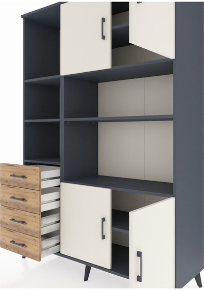 Hyperion Dolap 8 Raflı 4 Çekmeceli 4 Kapaklı 132x44x195 Antrasit-aytaşı/çam Aytası/atlas Çam Hyperion Dolap 8 Raflı 4 Çekmeceli 4 Kapaklı 132x44x195 Antrasit-aytaşı/çam Aytası/atlas Çam
