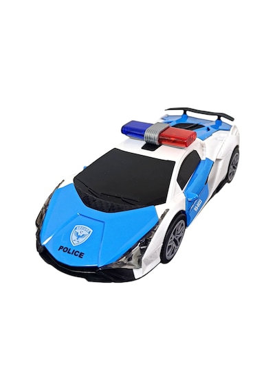 3d Disko Işıklı Ve Müzikli 360 Derece Dönebilen Bugatti Pilli Polis Oyuncak Çarp Dön Araba Mavi-beyaz