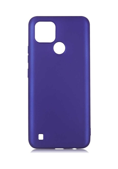 Kilifone - Realme Uyumlu C21 - Kılıf Mat Renkli Esnek Premier Silikon Kapak - Saks Mavi
