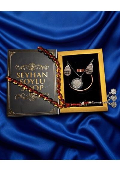 Özel Tasarım Kitap Kutulu Kadın Bakır Takı Seti Ve Tesbih Kombini - Kolye Küpe Bileklik Yüzük 5 Parça Otantik Şık Hediyelik - Doğum Günü Yıl Dönümü Anneler Günü Kadınlara Özel Gösterişli Hediye - N-00007 Özel Tasarım Kitap Kutulu Kadın Bakır Takı Seti Ve Tesbih Kombini - Kolye Küpe Bileklik Yüzük 5 Parça Otantik Şık Hediyelik - Doğum Günü Yıl Dönümü Anneler Günü Kadınlara Özel Gösterişli Hediye - N-00007