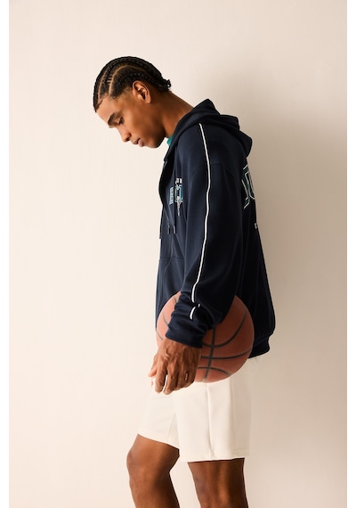 Defacto Nba Mılwaukee Bucks Oversıze Kapüşonlu Cepli Fermuarlı Sweatshirt Hırka H7762ax26aunv253 Lacivert-nv253