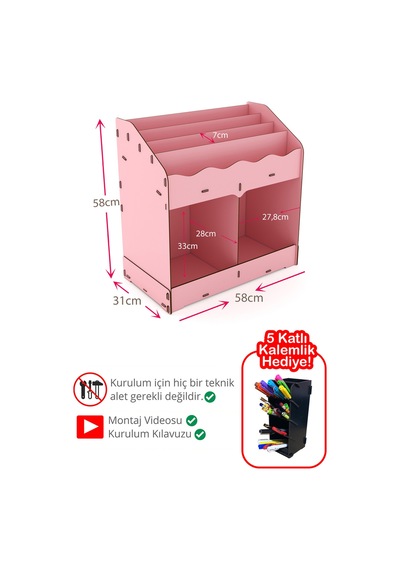 Toby Ahşap Montessori Kitaplık Bebek Çocuk Odası Eğitici 6 Bölmeli İskandinav Tarz Raflı Kitaplık Pembe - 681074137 Pembe Toby Ahşap Montessori Kitaplık Bebek Çocuk Odası Eğitici 6 Bölmeli İskandinav Tarz Raflı Kitaplık Pembe - 681074137 Pembe