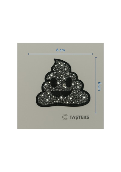 Taşlı Ütülenebilen Veya Sticker Olarak Kullanılabilen Kaka Emoji