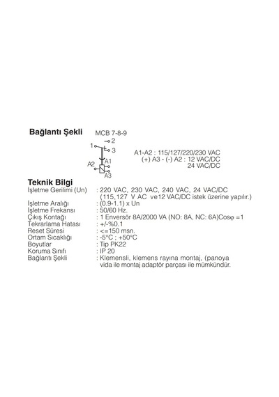 Zaman Rölesi 0.1 Sn.-999 Dak - Entes Mcb-8