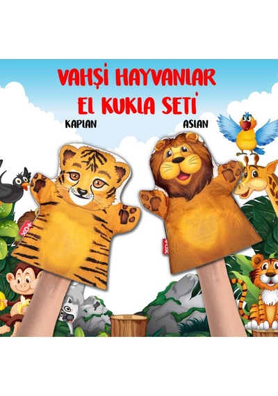 2 Parça Tox Vahşi Hayvanlar El Kukla Set Eğitici Oyuncak