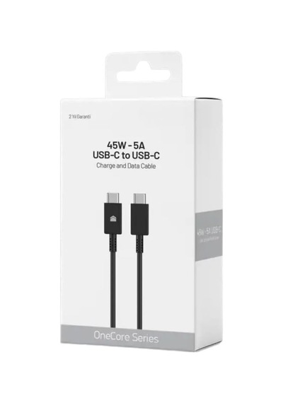 45w-5a Usb-c To Usb-c Hızlı Şarj Ve Data Kablosu 1m Siyah