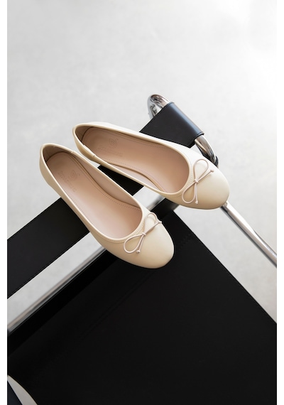 Wolk Shoes Lily Kadın Fiyonk Detay Deri Babet Sarı