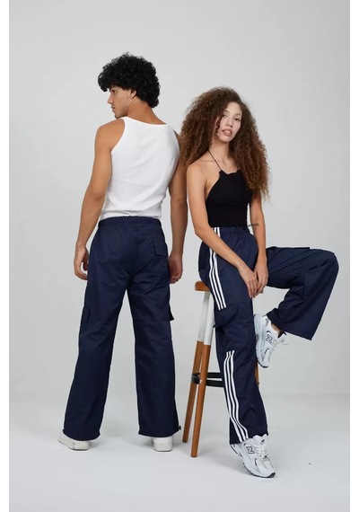 Paradise Unisex Üç Şerit Cargo Eşofman Altı Lacivert