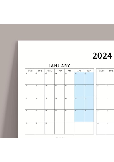 2027 Yıllık Planlayıcı Duvar Takvimi, 2027 Takvim, 2027 Planlayıcı, Büyük Duvar Takvimi Çok Renkli