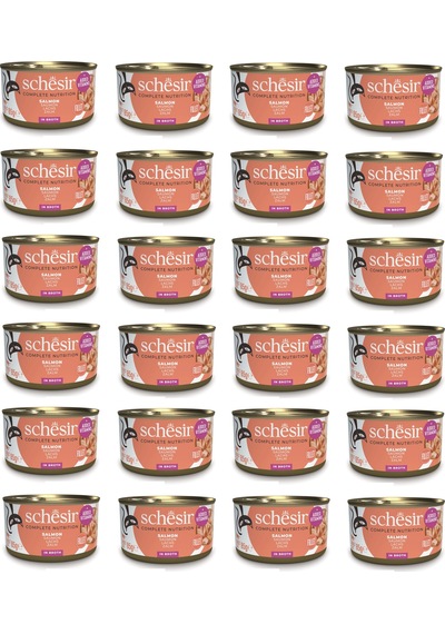 Schesir Somonlu Tam Ve Dengeli Broth Pişirme Suyunda Kedi Konservesi 85 Gr. X 24 Adet