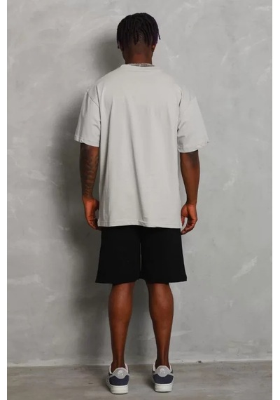 Veraura Lifestyle Unisex Oversize Düz Bisiklet Yaka T-shirt - Gri