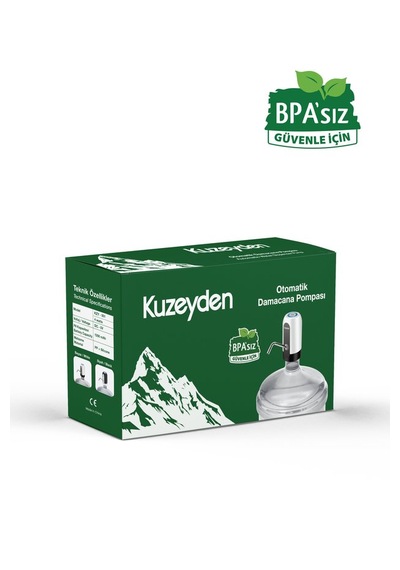 Bpa'sız Şarjlı Damacana Pompası Bpa'sız Boru 10l - 15l - 19l 1200 Mah Beyaz