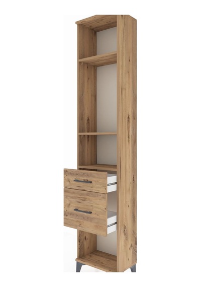 Arges Dolap 3 Raflı 2 Çekmeceli 44x30x221 Çam-çam Çam