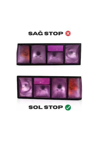 Tofaş Doğan Şahin Sol Stop Lambası Mor Slx Uyumlu Arka Stop Farı Komple Sol