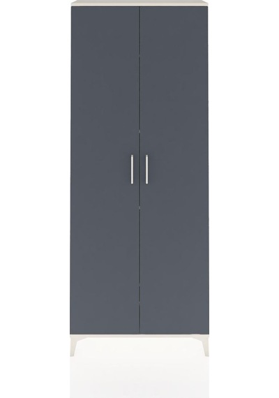 Arges Dolap 5 Raflı Tek Çekmeceli 4 Kapaklı 88x30x221 Antrasit-antrasit Aytası