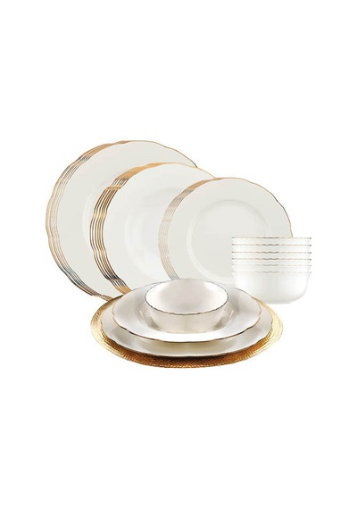 Porselen Bone Olympos 6 Parça 14 Cm Kase Bakır Fıle Krem