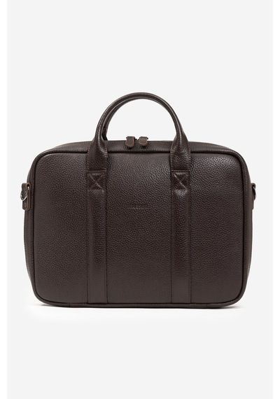 Mussen Hakiki Deri Organizer Macbook Laptop Evrak Çantası 13" & 14" İnç Kahve Naturel