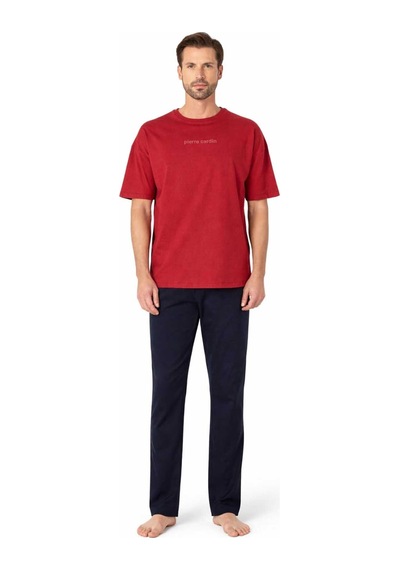 Pierre Cardin Penye Kısakol Pijama Takımlk-pc6086 Bordo