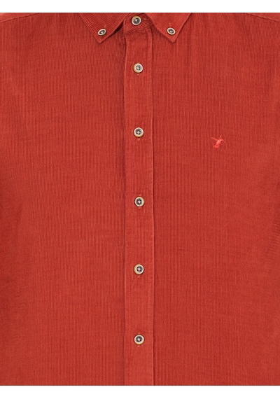 Cacharel Kiremit Slim Fit Uzun Kollu Gömlek Kırmızı Cacharel Kiremit Slim Fit Uzun Kollu Gömlek Kırmızı