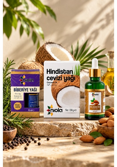 Saç Bakım Yağ Seti Biberiye Yağı 10 Ml + Hindistan Cevizi Yağı 150 G + Tatlı Badem Yağı 50 Ml Ürün Açıklaması - 927151593