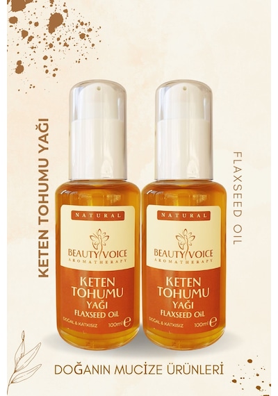 Beauty Voice %100 Saf Keten Tohumu Yağı 2li Set - Losyon Şişe