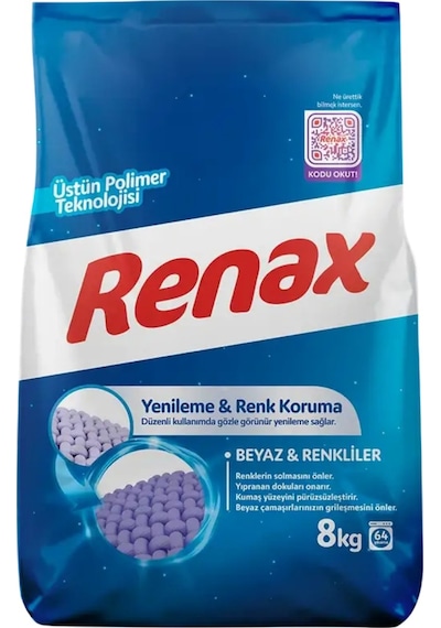 Renax Matik Beyaz & Renkliler için Toz Çamaşır Deterjanı 2 x 8 KG