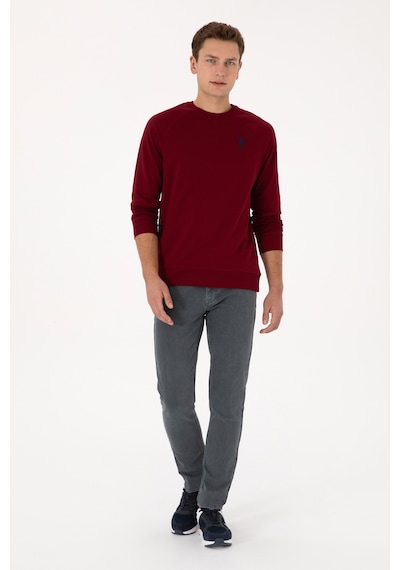 U.S. Polo Assn. Erkek Bordo Basic Sweatshirt 50308103-VR014