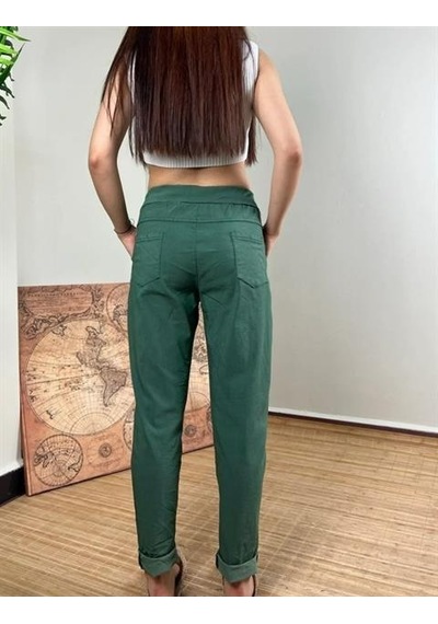 Bohem Stil İtalyan Likralı Skinny Pantolon-8935 Haki