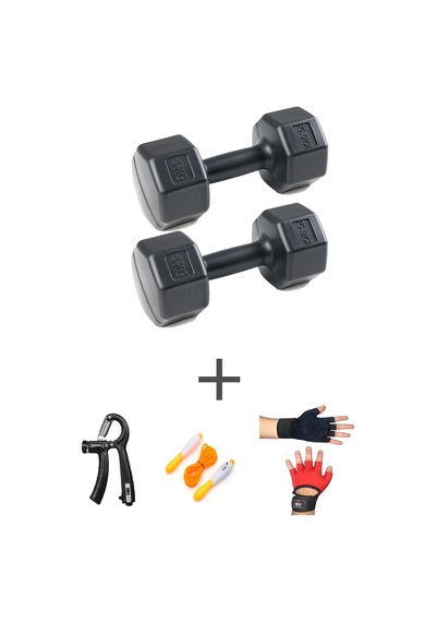 Ps Spor 4 Kg Dambıl Set 4kg 2 Adet Dambıl Body Eldiven Sayaçlı Ayarlanabilir El Yayı Ve Atlama Ipi