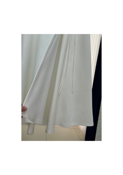Unika Boutique Elisaid Yandan Bağlamalı Parçalı Skuba Etek-gs3788 Beyaz