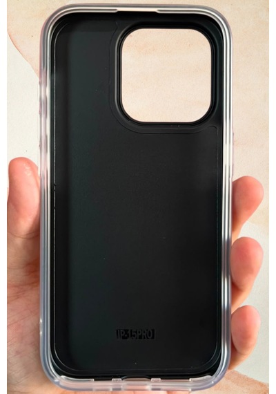 İphone 15 Pro Uyumlu İnci Işıltısı Fiyonk Taşlı Siyah Silikon Telefon Kılıfı