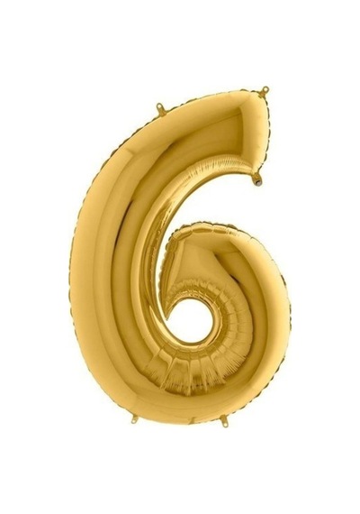 Balon Parti 6 Rakamı Gold Folyo Balon 102 Cm Sarı