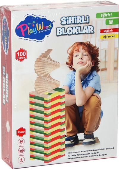 Ony-358 Ahşap 100 Parça Sihirli Bloklar