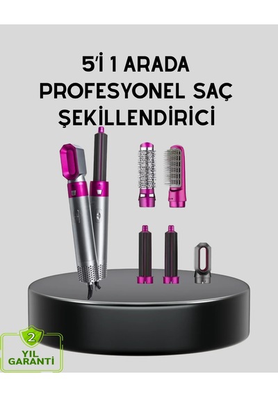 5 İ 1 Arada Saç Şekillendirme Makinesi Hızlı Kuruma Ve Kuaför Kalitesinde Sonuç Gri