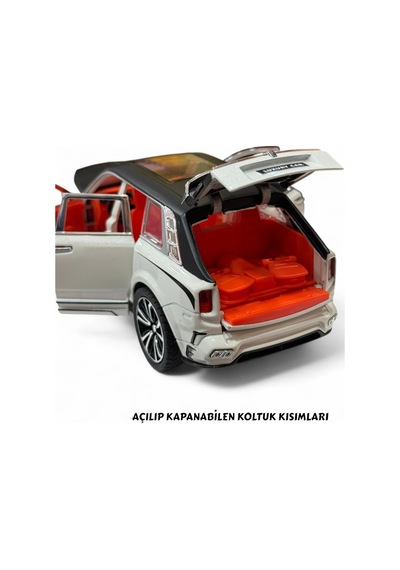 Rolls Royce Cullinan Metal Model Araba 1:32 - Sesli Işıklı Kapıları Açılan Oyuncak Jip 18 Cm