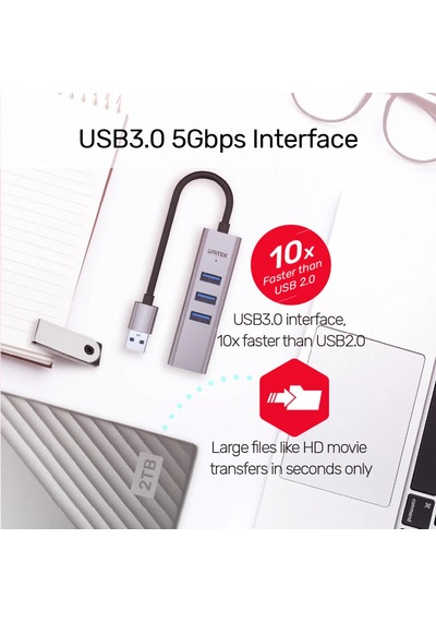 Unitek 4-in-1 Ethernet Hub Y-3088b Ttkunı0016