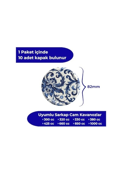 Sarkap Kavanoz Kapağı, 82mm, Hava Geçirmez, Sızdırmaz, Konserve İçin Uygun, 10'lu Paket Sarmaşık Açık-ahşap