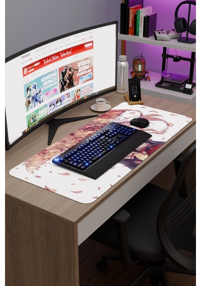 Mirai Nikki Anime V4 - 90x40 Xxl Gaming Kauçuk Kaymaz Taban Mouse Pad Fare Altlığı
