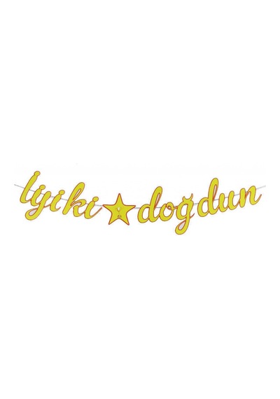 Flama Kaligrafi Yazı İyiki Doğdun Futbol Pk:1 Sarı Kırmızı +3