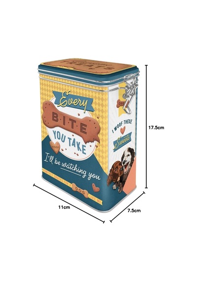 Retro Aroma Kutusu, 1,3 L, Every Bite You Take Dog Treats Köpek Sahipleri İçin Hediye Fikri, Aroma Kapaklı Lezzetli Kutu, Vintage Tasarım