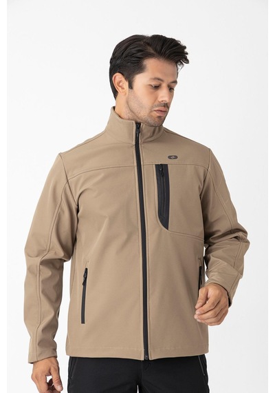 Crozwise Erkek Softshell Spor Mont Bej