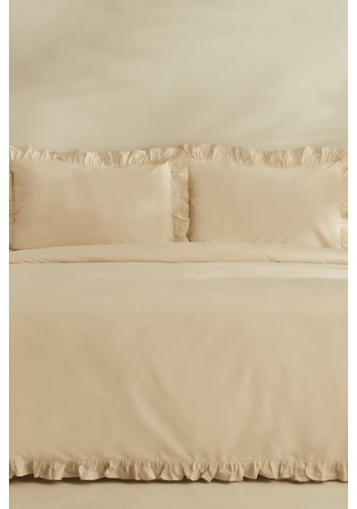 Karaca Home Pure %100 Pamuk Çift Kişilik Nevresim Takımı Açık Bej