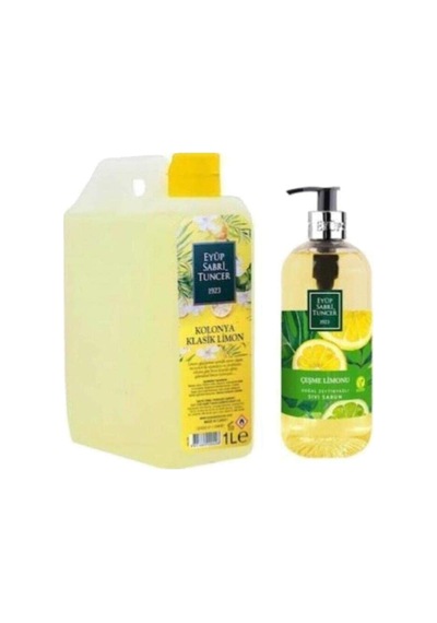 Eyüp Sabri Tuncer Klasik Limon Kolonyası Yedek Şişe 1 Litre Ve Çeşme Limonu Sıvı Sabun 500 Ml