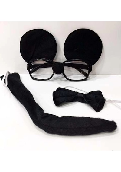 Veraura Lifestyle Mickey Mouse Gözlüğü Papyonu Kuyruğu Seti Çok Renkli
